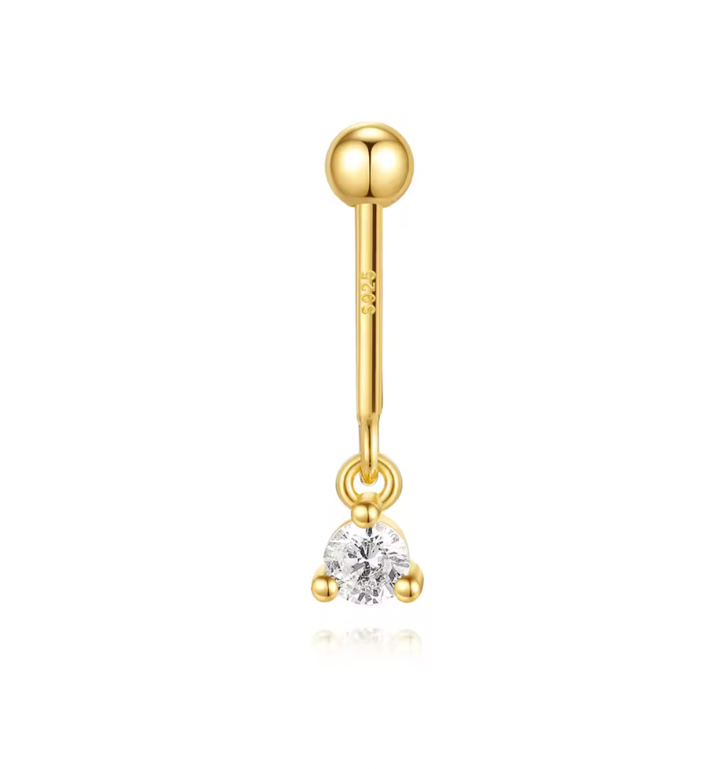 Dangling Circle Stone Rook Earring