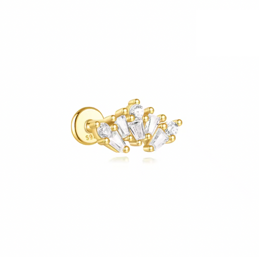 Baguettes Crown Stud Earring