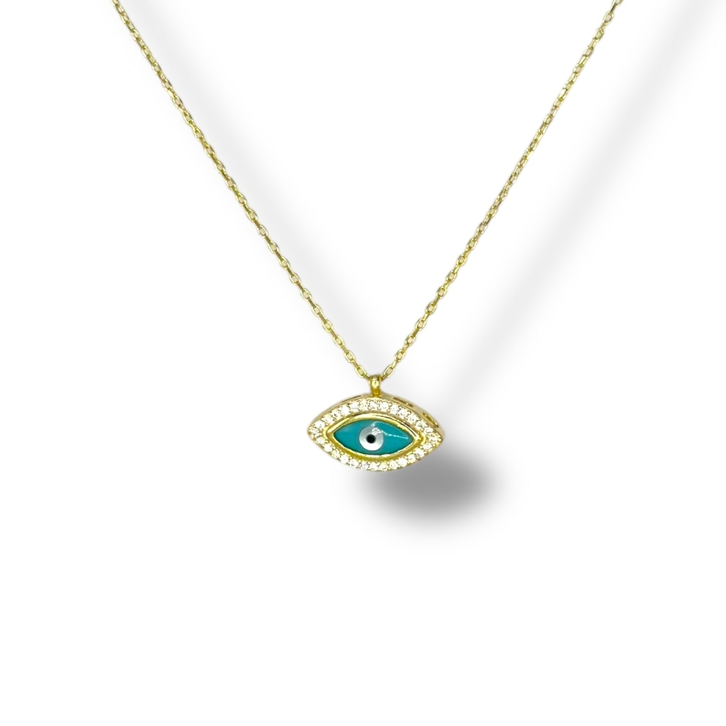 Pavé Enamel Eye Necklace