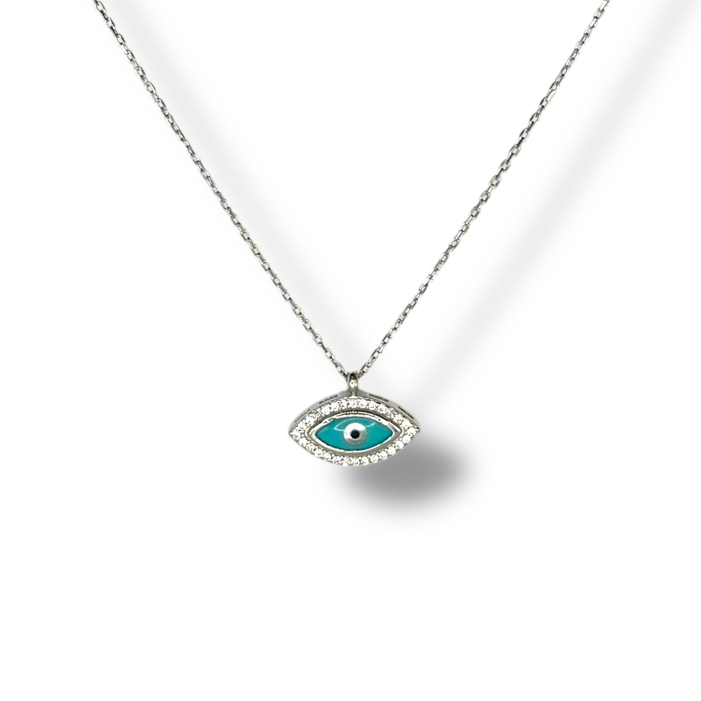 Pavé Enamel Eye Necklace