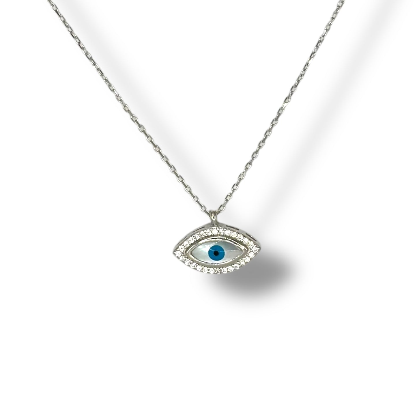 Pavé Enamel Eye Necklace