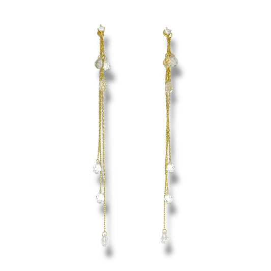 Drop Crystals Tassel Earring