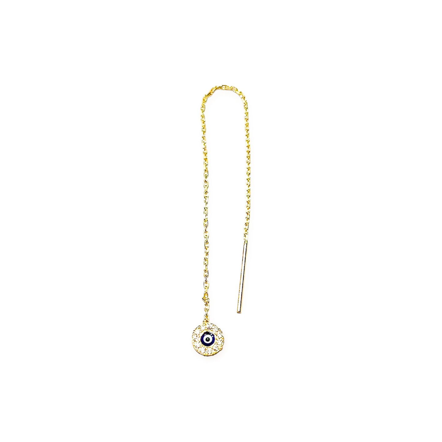 Pavé Evil Eye Threader Earring