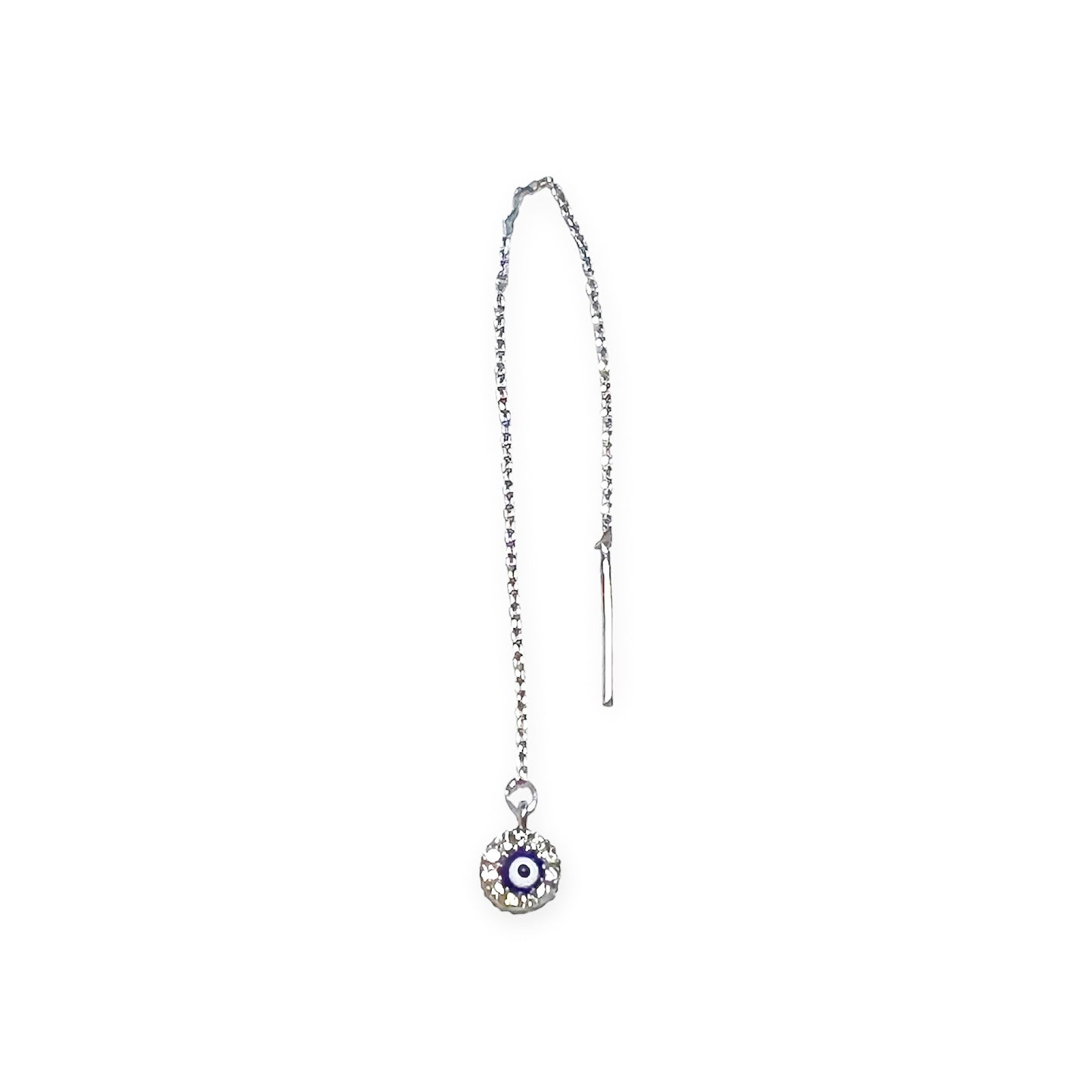 Pavé Evil Eye Threader Earring