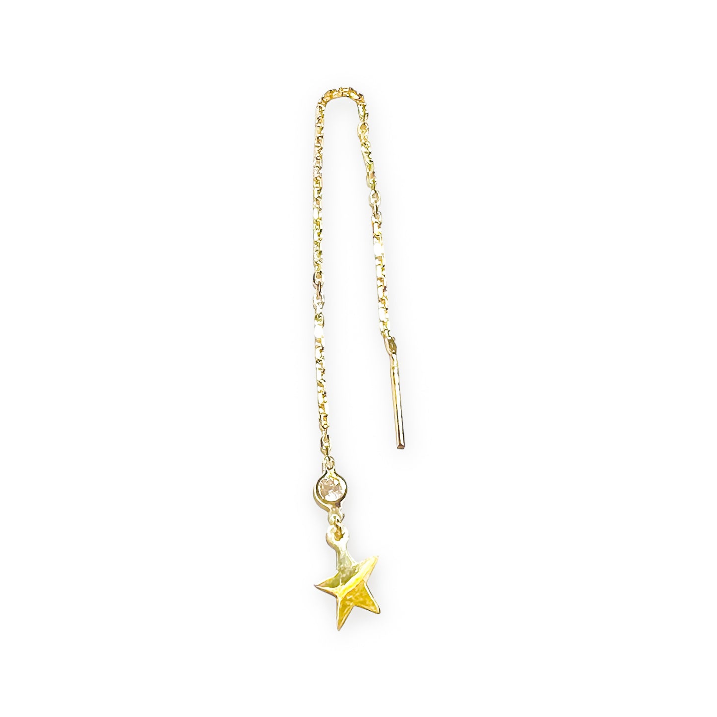Circle Stone Star Threader Earring