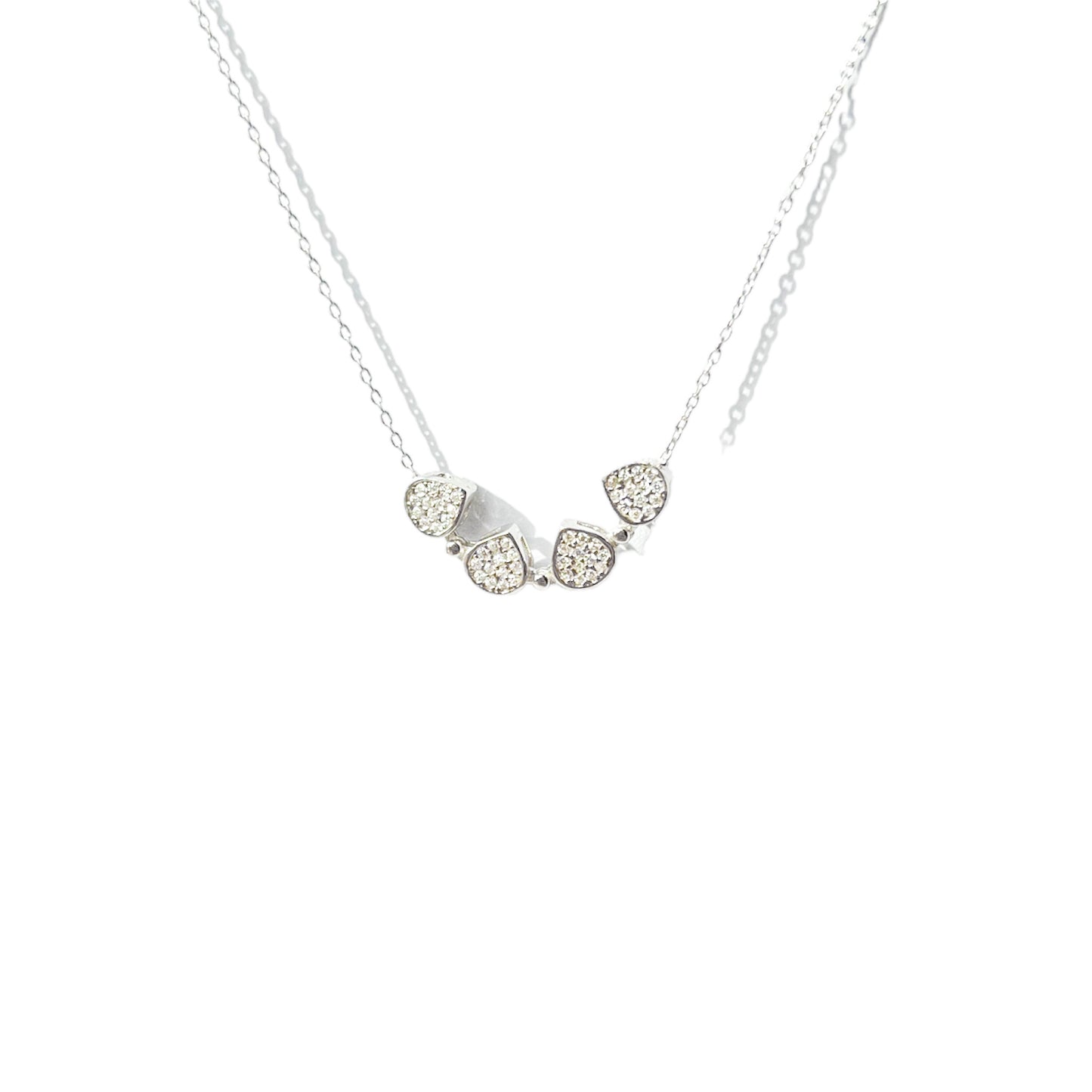 Magnetic Pavé Pear Clover Necklace
