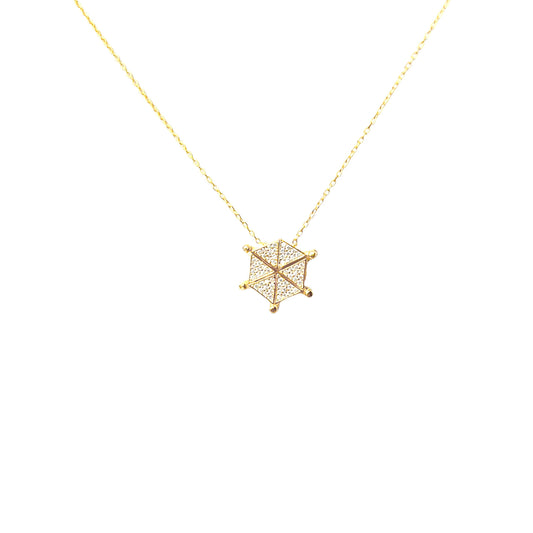 Magnetic Pavé Triangle Hexagon Necklace