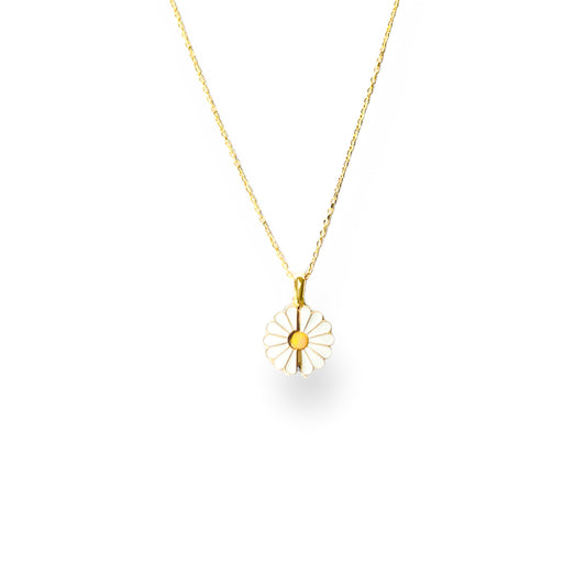 Engravable Enamel Sunflower Locket Necklace