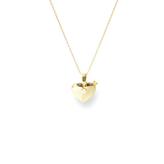 Engravable Bold Heart Mini Pavé Locket Necklace