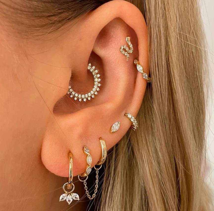 Triple Marquise Hoop