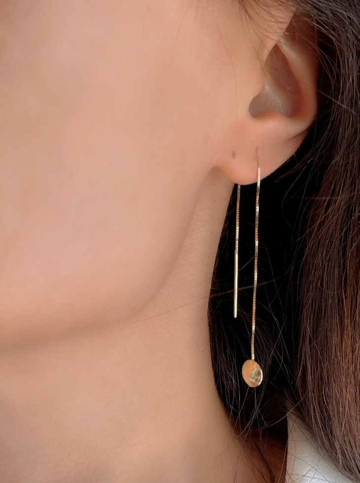 Engravable Circle Threader Earring