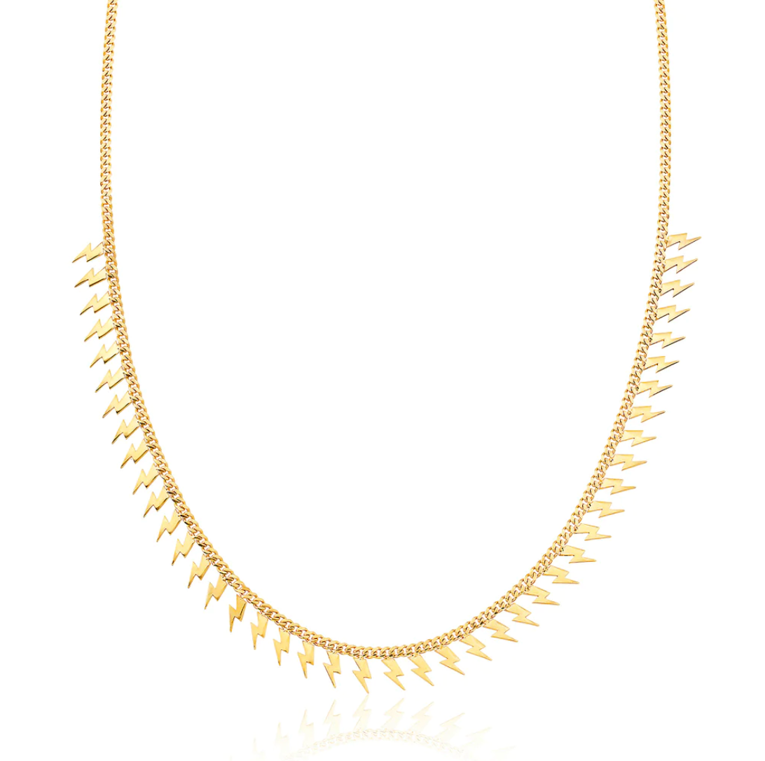 Multi Lightning Curb Chain Necklace