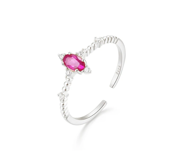 Pink Marquise Stone Rope Ring
