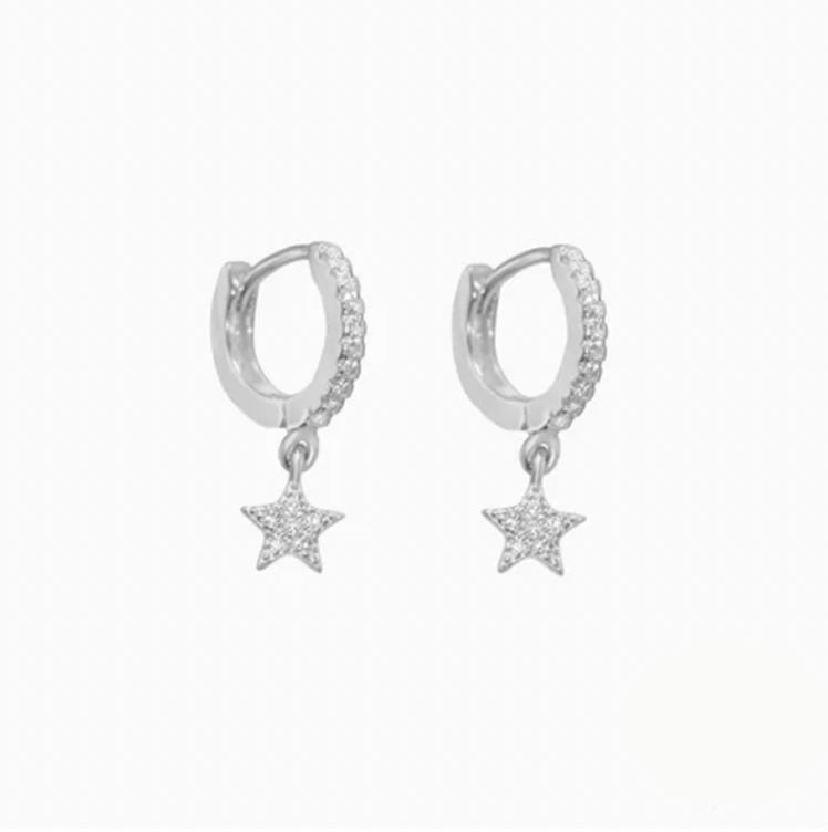 Pavé Mini Star Hoops