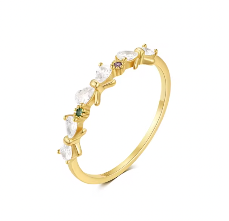 Bow with Multi Pears Ring