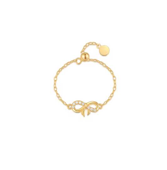 Pavé Bold Bow Chain Ring