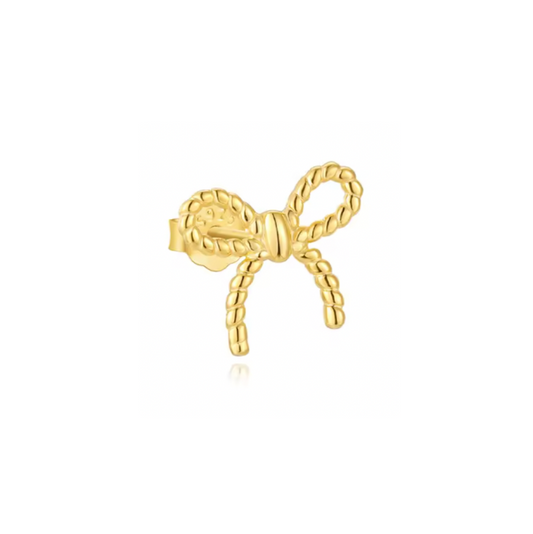 Textured Bow Stud Earring
