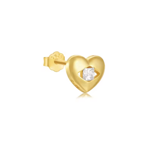 Bold Heart Square Stud Earring