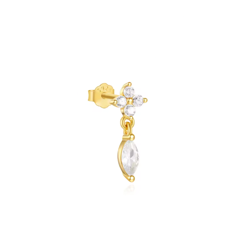 Four Petals Dangling Marquise Stud Earring