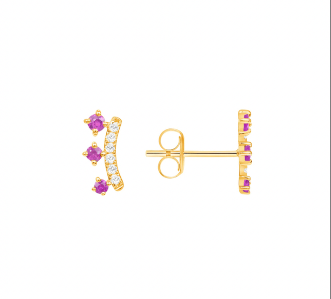 Curve Stud with Triple Circles