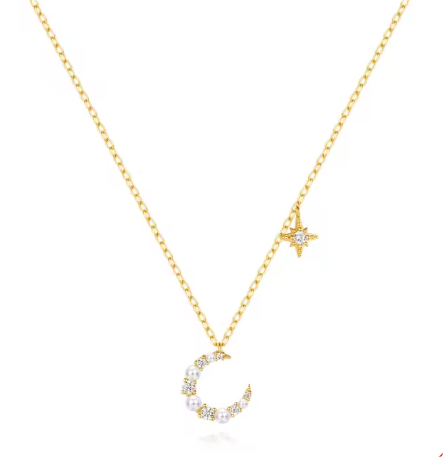 Dangling Moon North Star Necklace