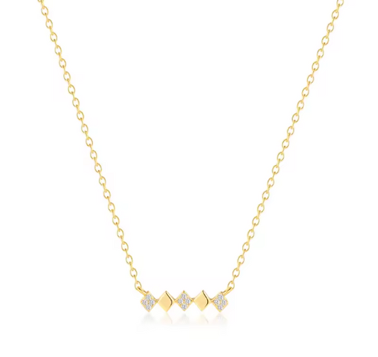 Pavé Bold Rhombus Chess Necklace