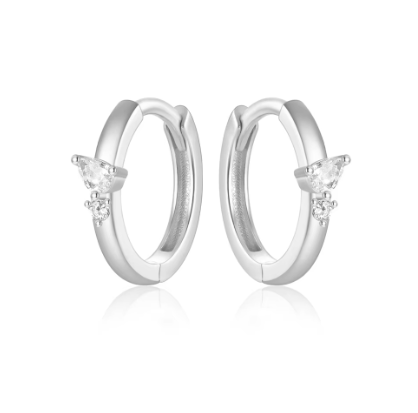 Pear Circle Huggie Hoops