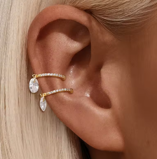 Drop Oval Pavé Earcuff