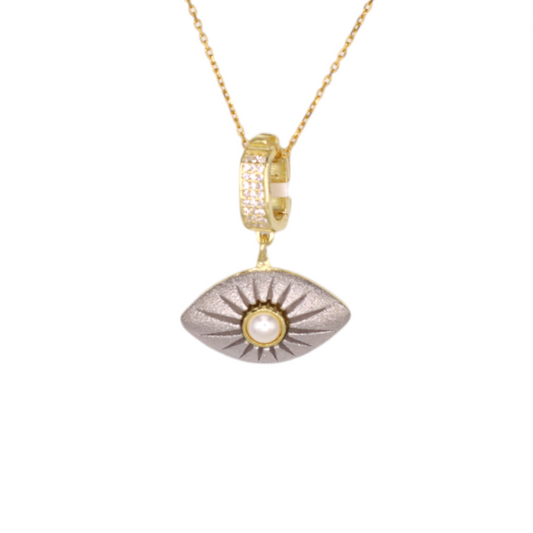Charcoal Pearl Marquise Pendant