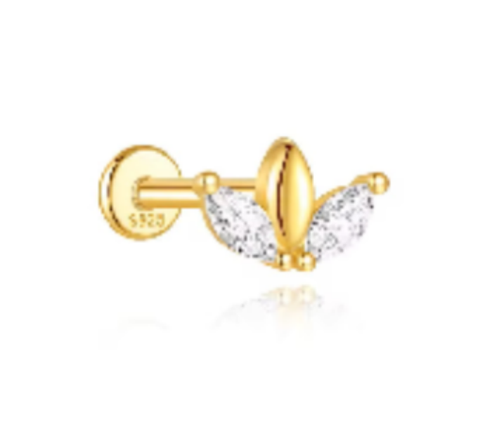 Bold Crystal Lotus Stud