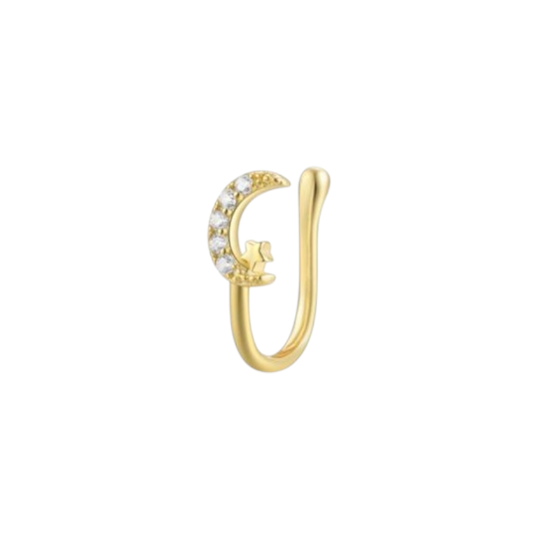 Pavé Moon Star Earcuff