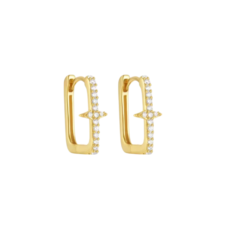 Pavé Spikes Square Hoops