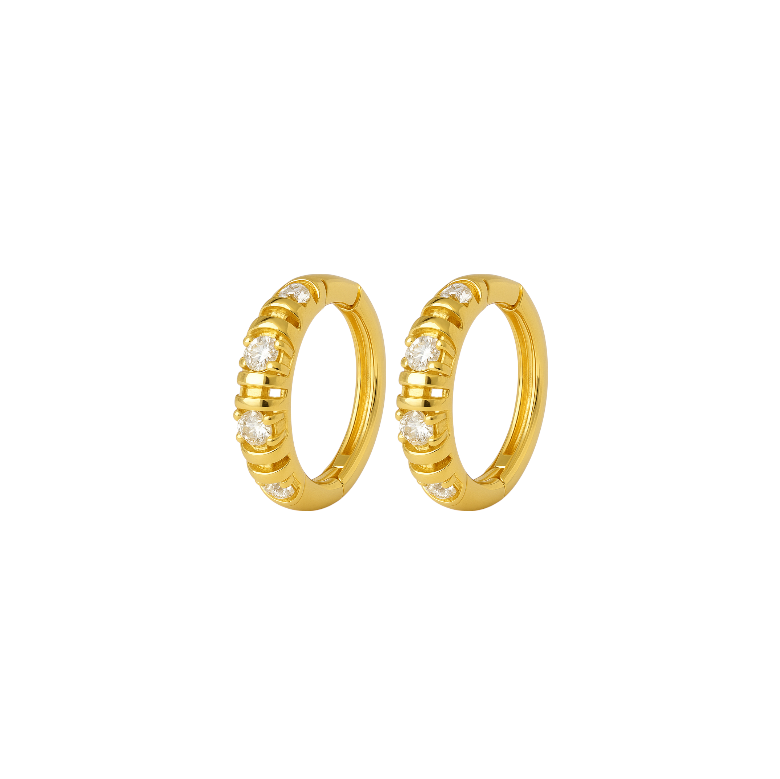 Circles Textured Huggie Hoop Earring