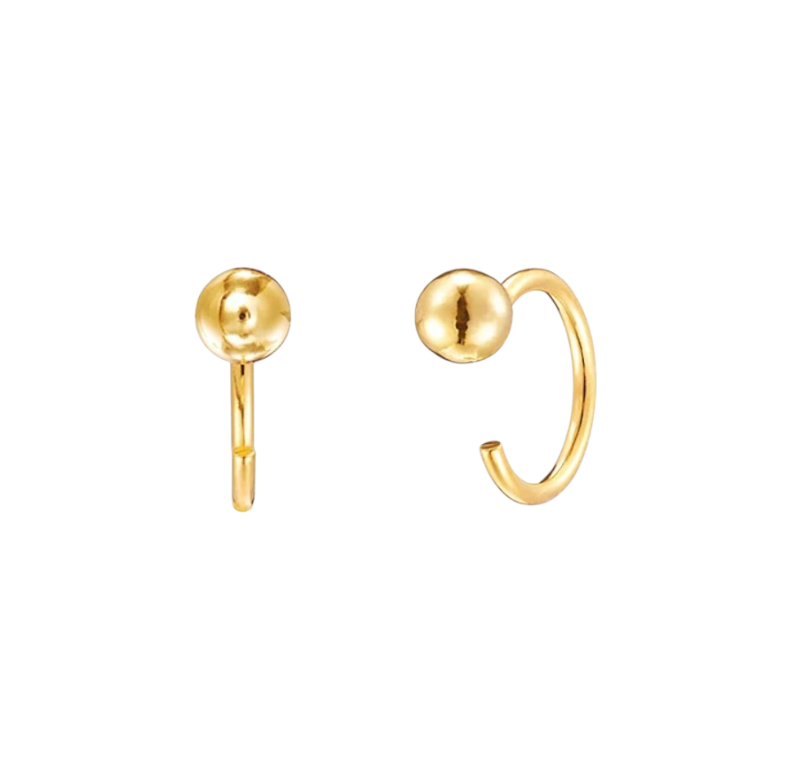 Golden Ball Hook Earring