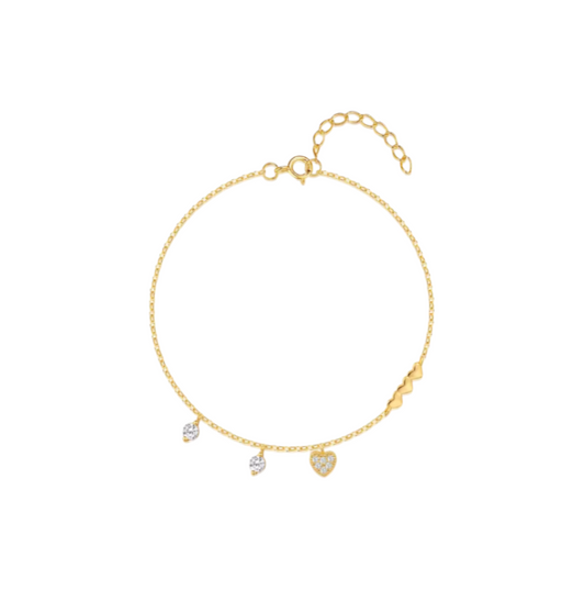 Dangling Hearts Bracelet