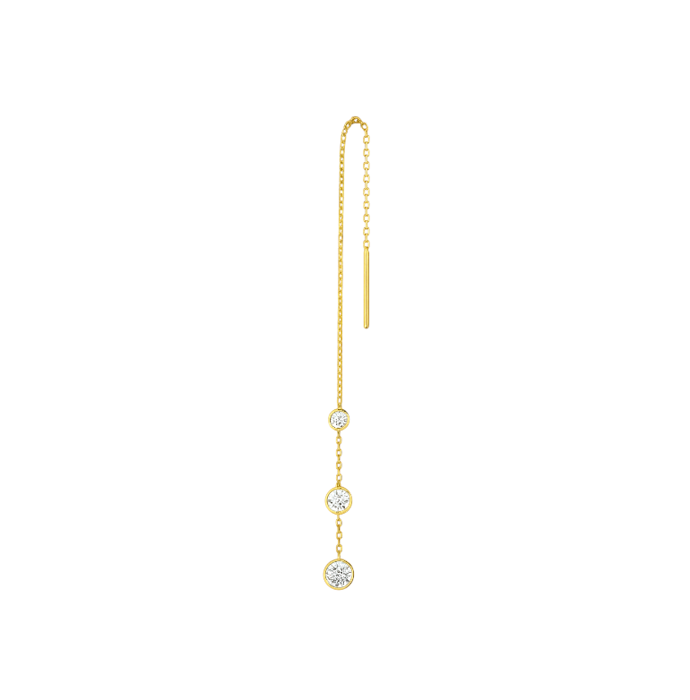 Triple Stones Threader Earring