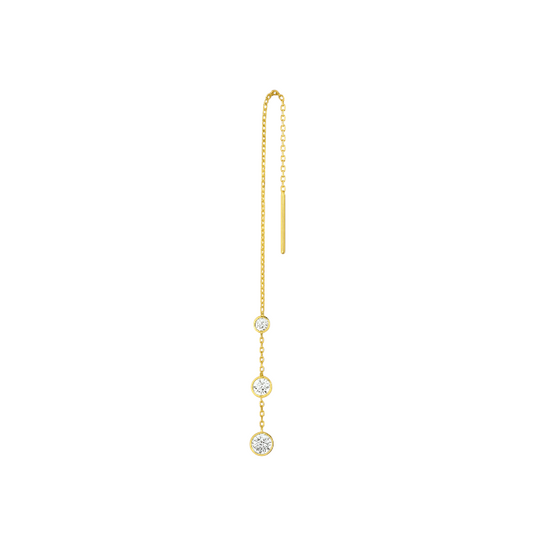 Triple Stones Threader Earring