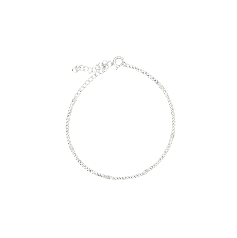 Textured Circles Curb Chain Bracelet