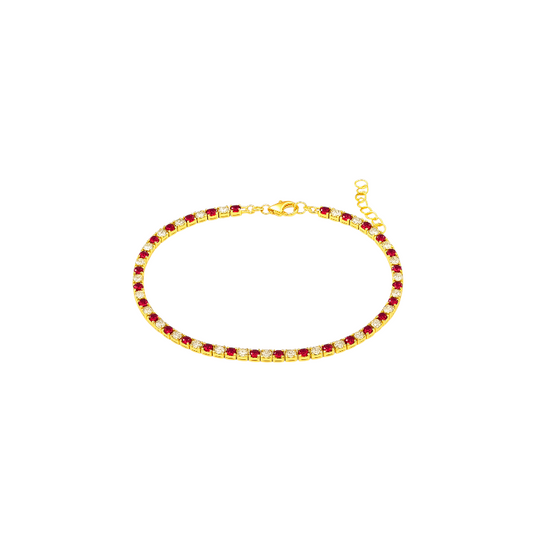 Red White Tennis Bracelet