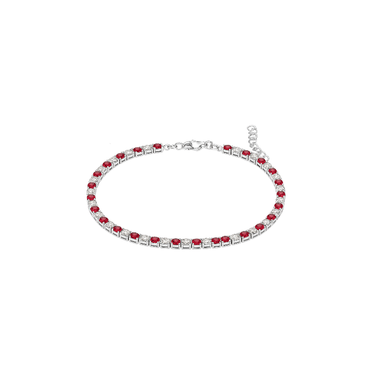 Red White Tennis Bracelet