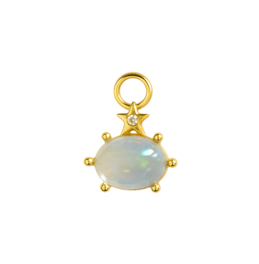 Oval Stone Star Charm