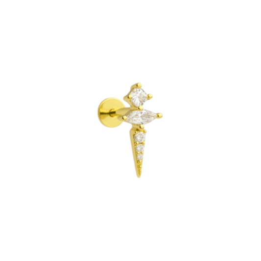 Spiked Marquise Stud