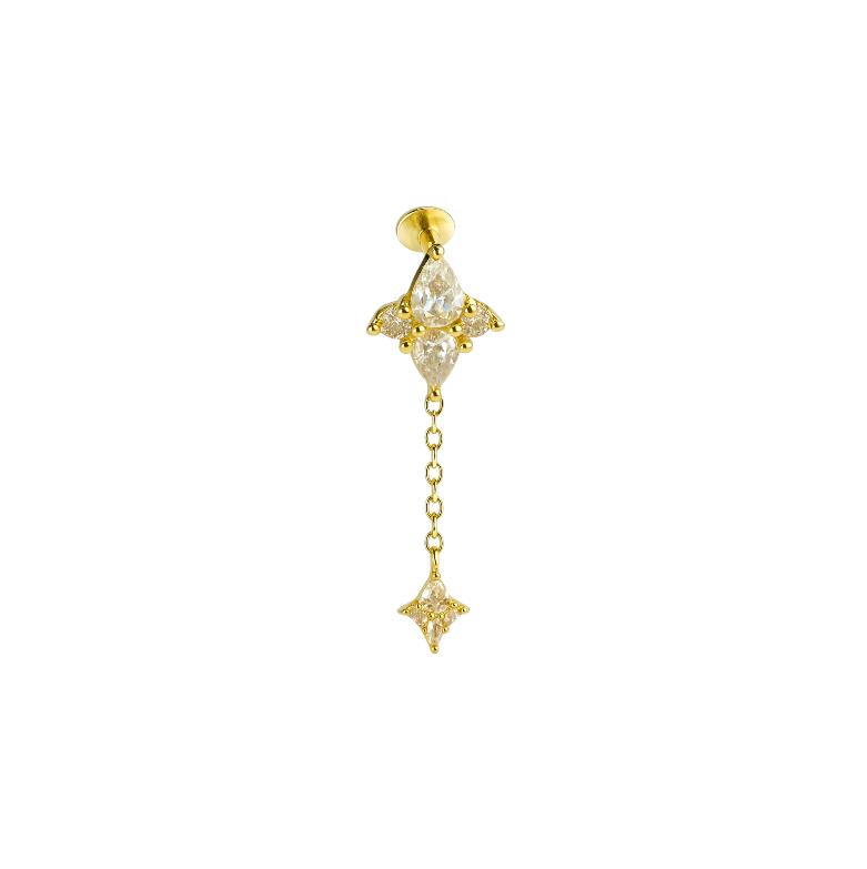 Radiant Tassel Chain Stud
