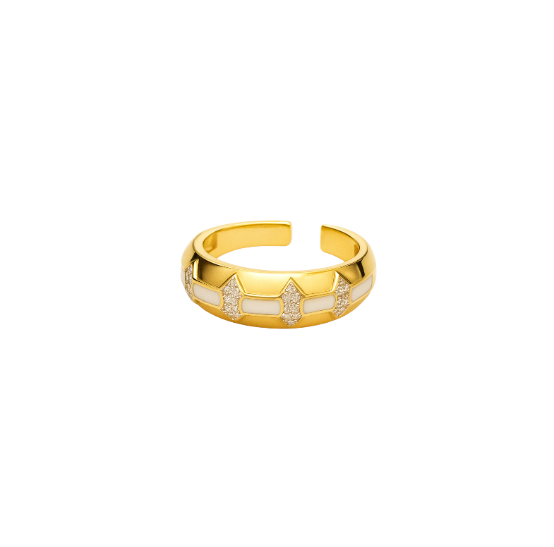 Spiked Enamel Dome Ring