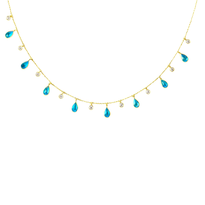 Dangling Pears & Circles Necklace