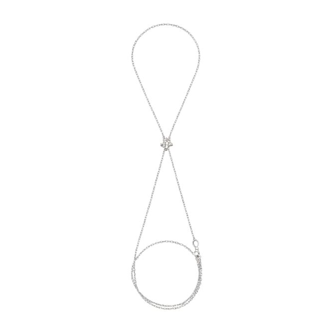 Double Chain Pavé Star Hand Chain