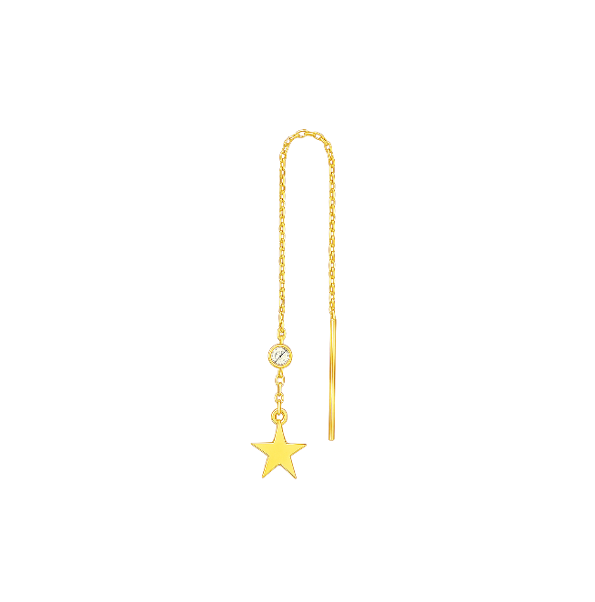 Circle Stone Star Threader Earring