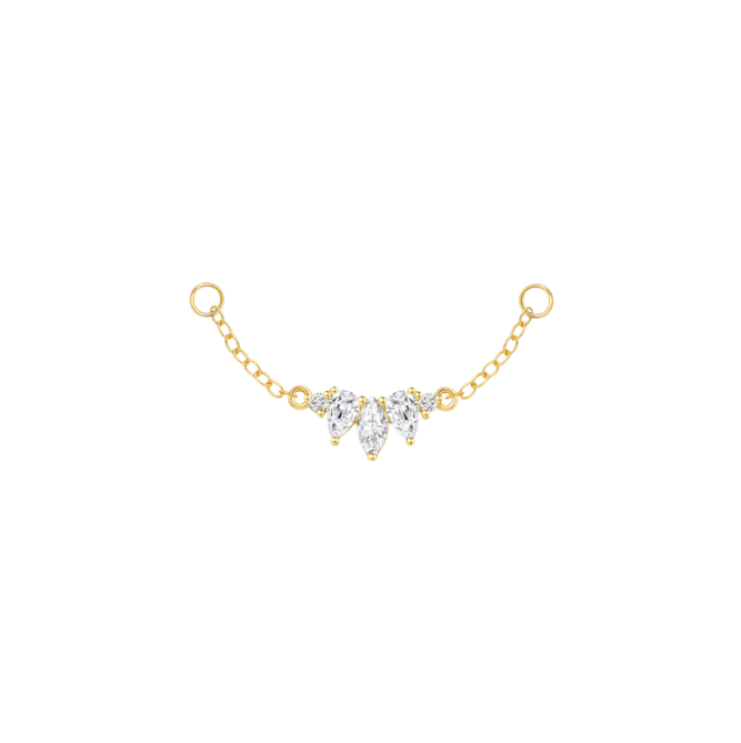 Triple Crystal Marquise Chain Connector