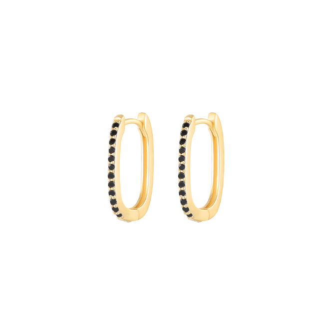 Thin Black Icon Pavé Hoops
