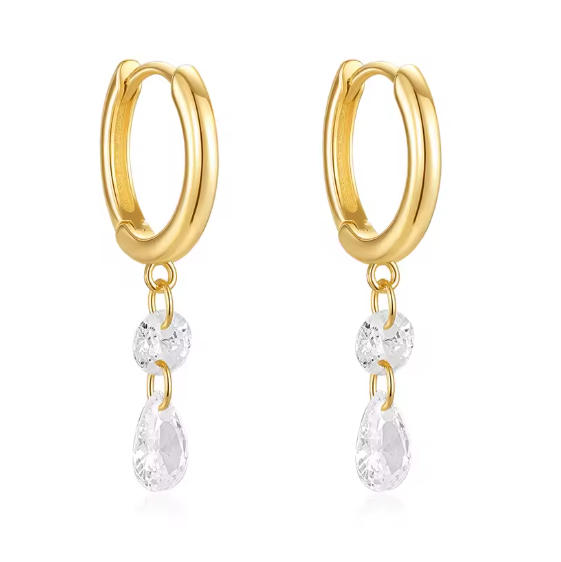 Dangling Double Crystals Hoops